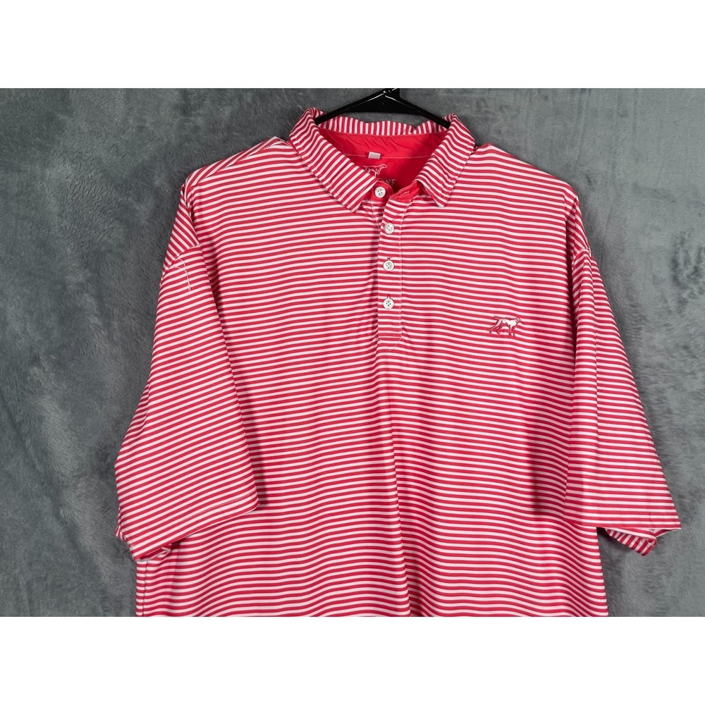 Fieldstone Sporting Lifestyle Men's Polo Shirt Red White Striped Size 2XL